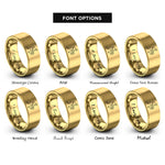 font options for inside engraving on gold salsa dancers rings