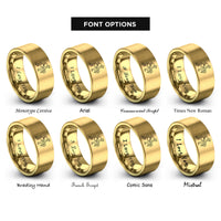 font options for inside engraving on gold salsa dancers rings