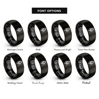 font options for inside engraving on black salt alchemical rings