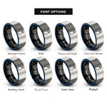font options for inside engraving on black & blue & gray salt rings
