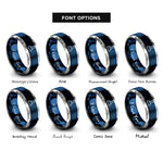 font options for inside engraving on blue & gray salt rings
