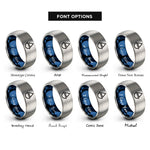 font options for inside engraving on blue & grey salt rings