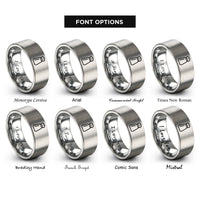 font options for inside engraving on silver salt rings