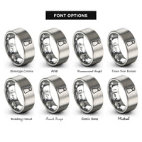 font options for inside engraving on silver salt rings