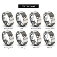font options for inside engraving on silver salt rings