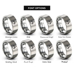 font options for inside engraving on grey salt rings