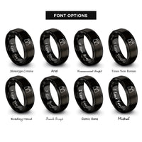 font options for inside engraving on black salt pepper shakers rings