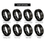 font options for inside engraving on black salt pepper shakers rings