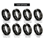 font options for inside engraving on black & silver salt shaker rings