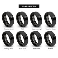 font options for inside engraving on black salt shaker rings