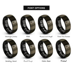 font options for inside engraving on gunmetal & black salt shaker rings