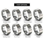 font options for inside engraving on silver salt symbol rings