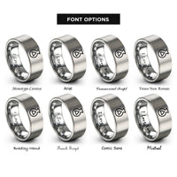 font options for inside engraving on silver salt symbol rings