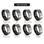 font options for inside engraving on black & gray salute silhouette rings