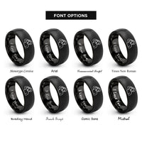 font options for inside engraving on black salute silhouette rings