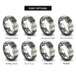 font options for inside engraving on silver salute silhouette rings