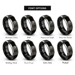 font options for inside engraving on black & grey saluting silhouette rings