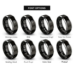 font options for inside engraving on black & gray saluting soldier rings