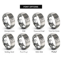 font options for inside engraving on gray saluting soldier rings