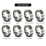 font options for inside engraving on silver saluting soldier rings