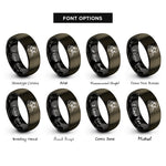 font options for inside engraving on gunmetal & black saluting soldier rings