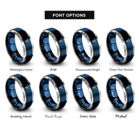 font options for inside engraving on blue & grey samael rings