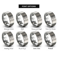 font options for inside engraving on gray sambo emblem circle rings