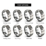 font options for inside engraving on gray samhain skull candle rings