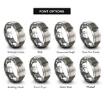 font options for inside engraving on grey samhain skull candle rings