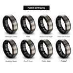 font options for inside engraving on black & grey samosa rings
