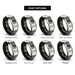 font options for inside engraving on black & gray sampler pad grid rings