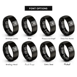 font options for inside engraving on black sampler pad grid rings