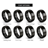 font options for inside engraving on black sampler pad grid rings
