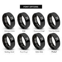 font options for inside engraving on black sampler pad grid rings