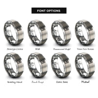 font options for inside engraving on silver sampler pad grid rings