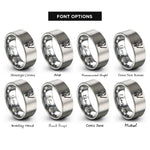 font options for inside engraving on silver samurai katana rings