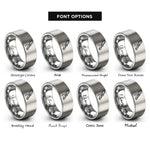 font options for inside engraving on gray san francisco bay rings