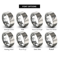 font options for inside engraving on gray san francisco bay rings