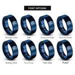 font options for inside engraving on blue san francisco rings