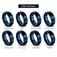 font options for inside engraving on blue san francisco rings