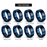 font options for inside engraving on blue san francisco rings