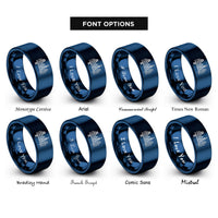 font options for inside engraving on blue san francisco rings