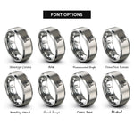 font options for inside engraving on silver san francisco rings