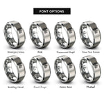 font options for inside engraving on grey san francisco rings