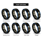 font options for inside engraving on gunmetal & blue san francisco rings