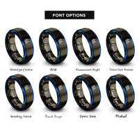 font options for inside engraving on gunmetal & blue san francisco rings