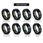 font options for inside engraving on gunmetal & blue san francisco rings
