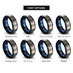 font options for inside engraving on black & blue & grey sand dollar rings