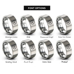 font options for inside engraving on gray sand dollar rings