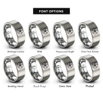font options for inside engraving on grey sand dollar rings